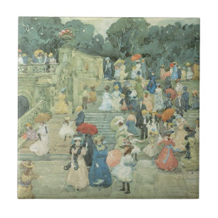 The Mall, Central Park by Maurice Prendergast Tile