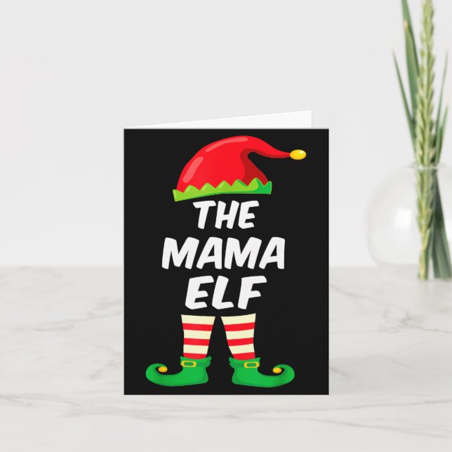 The Mama Elf Family Matching Funny Christmas Costu Card (Front)