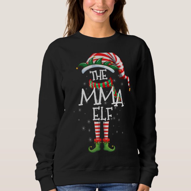 The Mama Elf Matching Family Group Christmas Party Sweatshirt (Front)