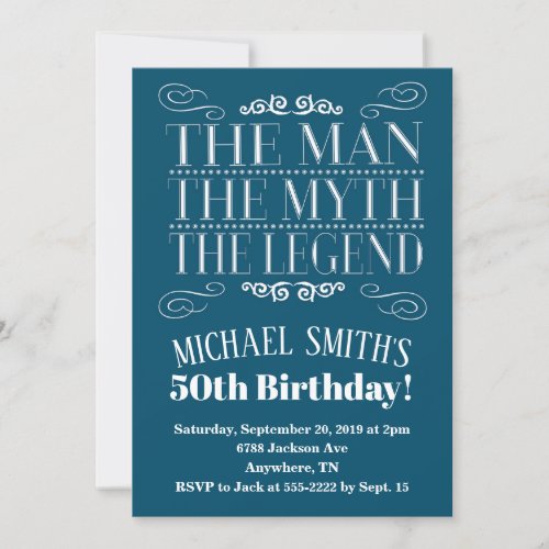 The Man Birthday Invitation