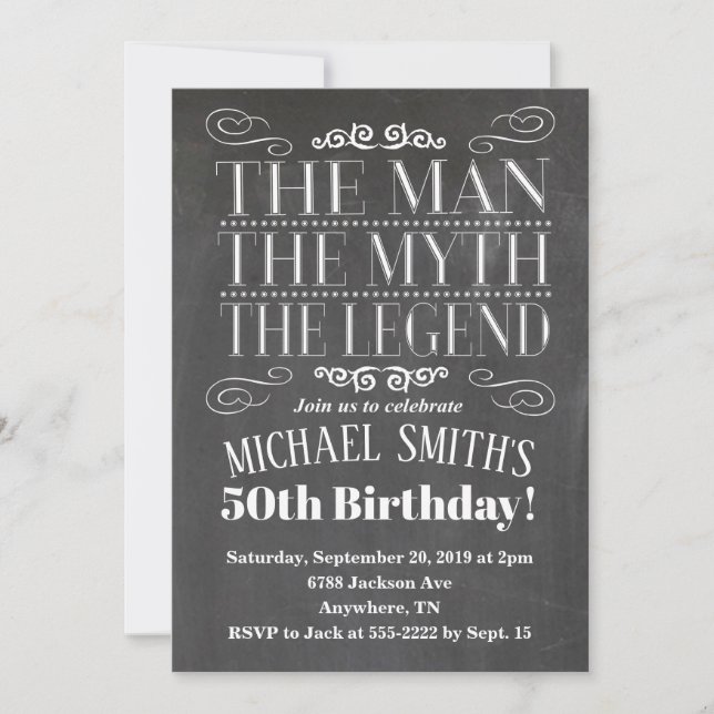 The Man Birthday Invitation (Front)