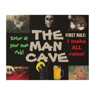 THE MAN CAVE WOOD WALL ART