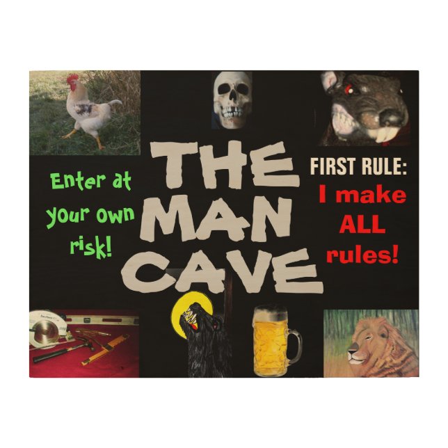 THE MAN CAVE WOOD WALL ART (Front)