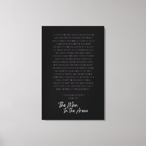 The Man in the Arena _ Canvas Art _ Black  White