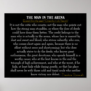 'The Man In The Arena' Poster