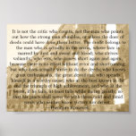 &#39;the Man In The Arena&#39; Poster at Zazzle