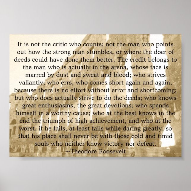 'The Man In The Arena' Poster (Front)