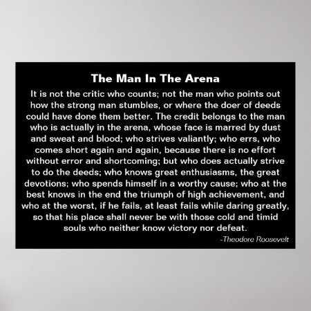 'the Man In The Arena' Poster