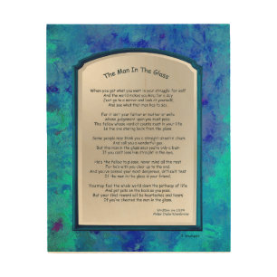 The Man In The Glass Blue Wood Wall Art