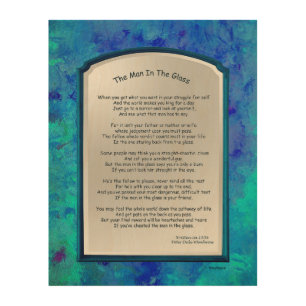 The Man In The Glass Blue Wood Wall Art