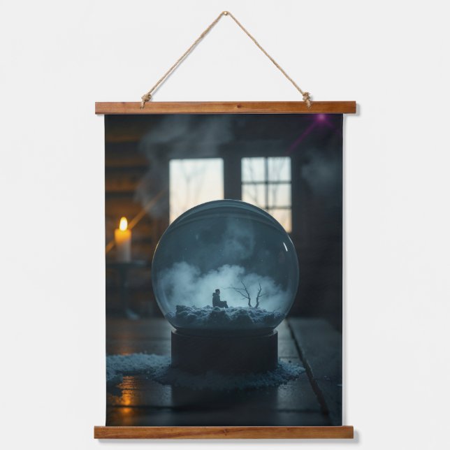 The Man in the Globe – Mystical Surreal Wall Tapes Hanging Tapestry (Front)