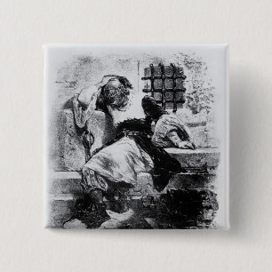 The Man in the Iron Mask in his Prison Button