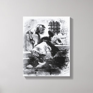 The Man in the Iron Mask in his Prison Canvas Print