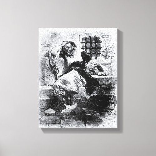 The Man in the Iron Mask in his Prison Canvas Print