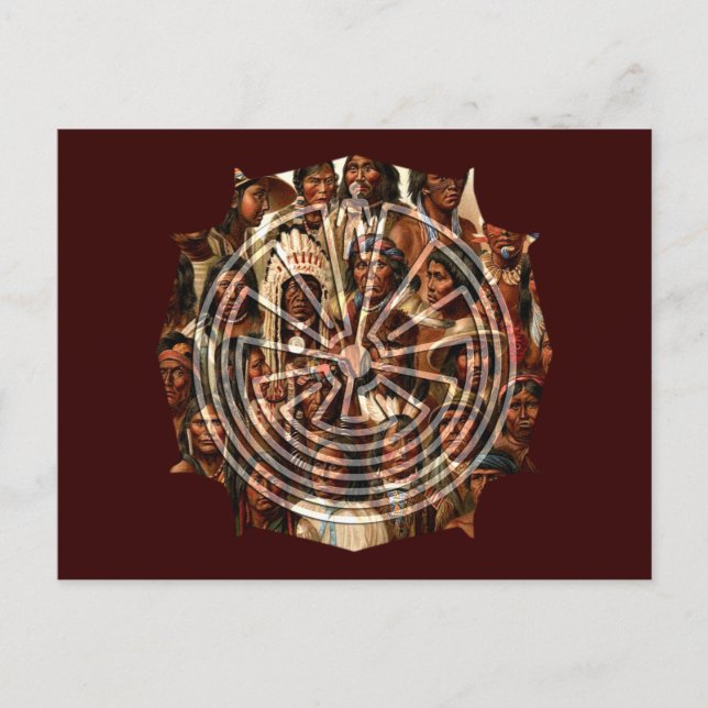 The Man in the Maze - folk style Postcard (Front)