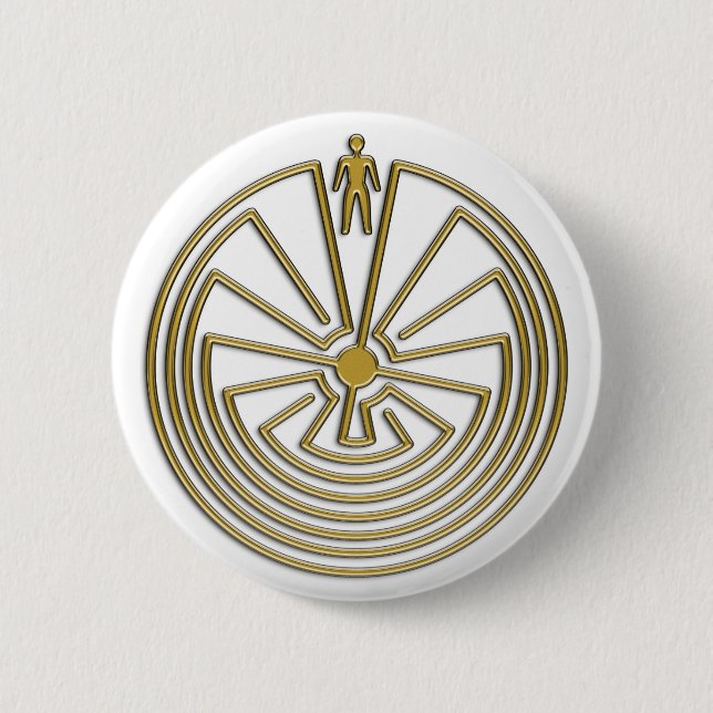 The Man in the Maze - gold Button (Front)
