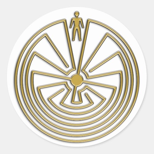 The Man in the Maze _ gold Classic Round Sticker