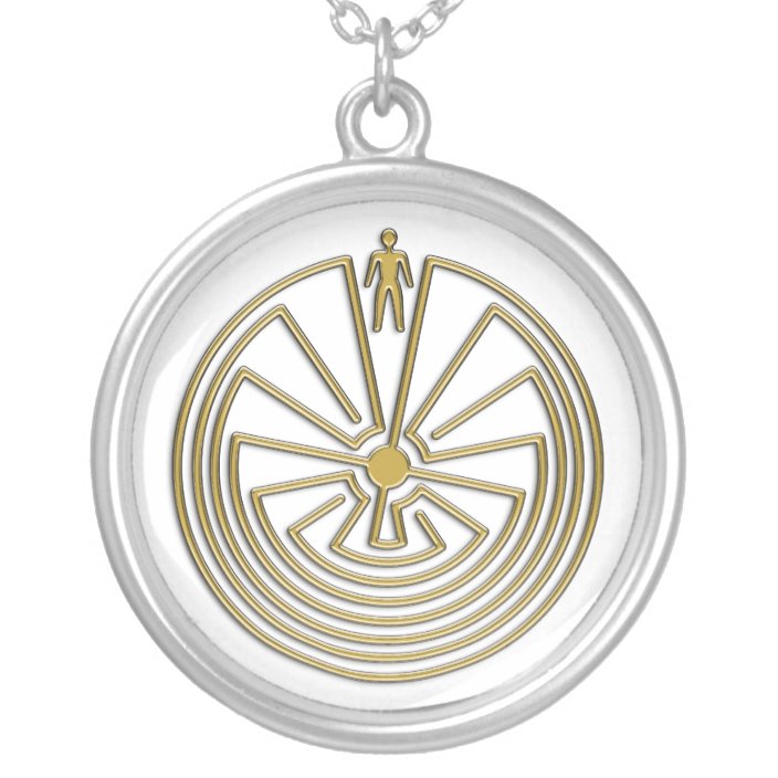 The Man In Maze Gold Silver Plated Necklace Zazzle Com - Man In The Maze Pendant The Man In Maze Gold Silver Plated Necklace Zazzle Com - Man In The Maze Pendant