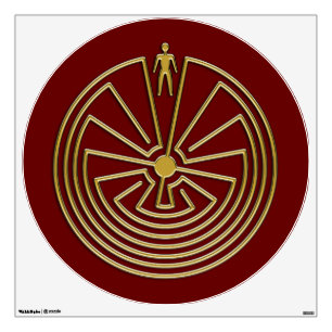 The Man in the Maze - gold Wall Sticker
