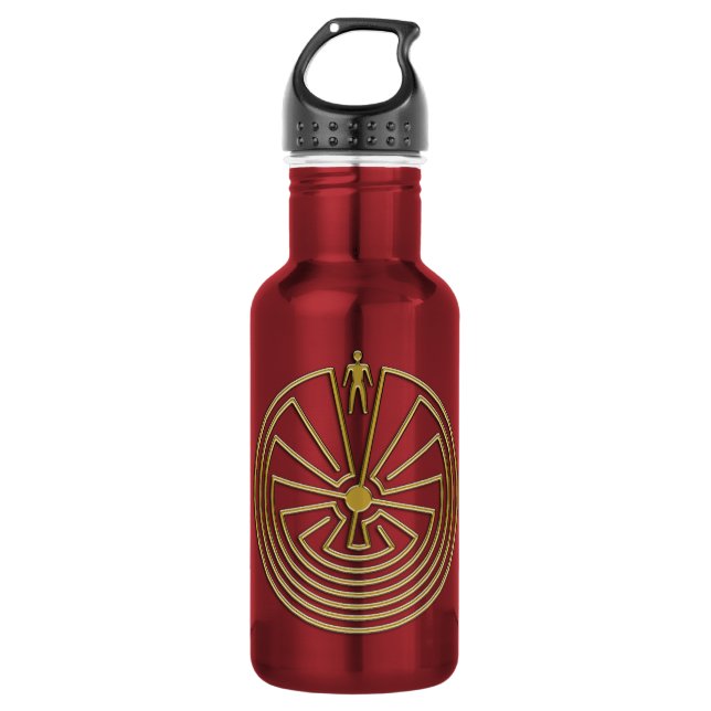The Man in the Maze - gold Water Bottle (Front)