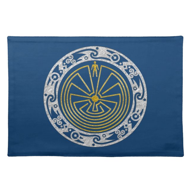 The Man in the Maze - Ornament gold silver Cloth Placemat (Front)