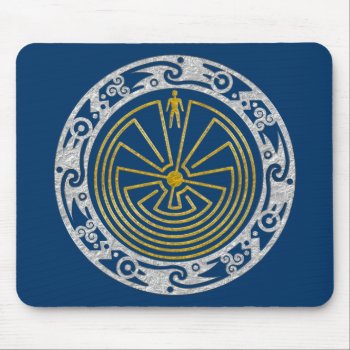The Man In The Maze - Ornament Gold Silver Mouse Pad by SpiritEnergyToGo at Zazzle