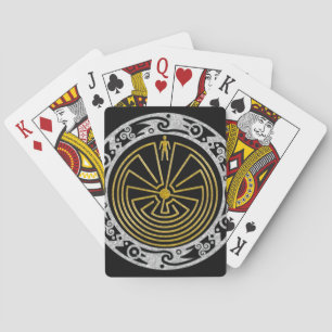 The Man in the Maze - Ornament gold silver Poker Cards