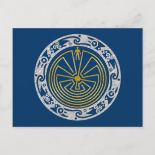 The Man in the Maze - Ornament gold silver Postcard