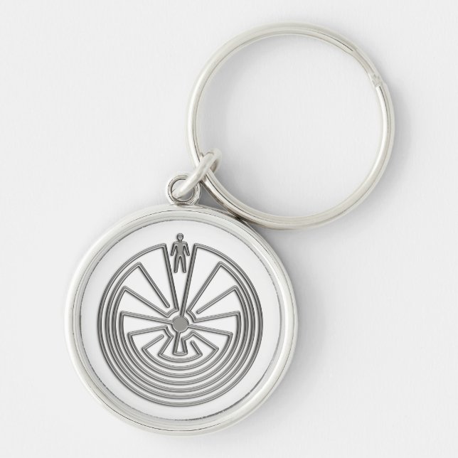 The Man in the Maze - silver Keychain (Front)