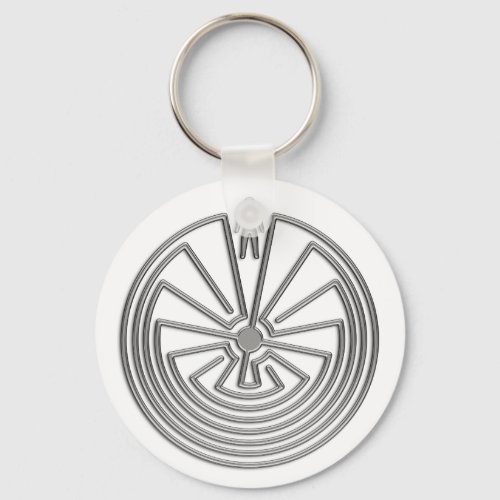The Man in the Maze _ silver Keychain