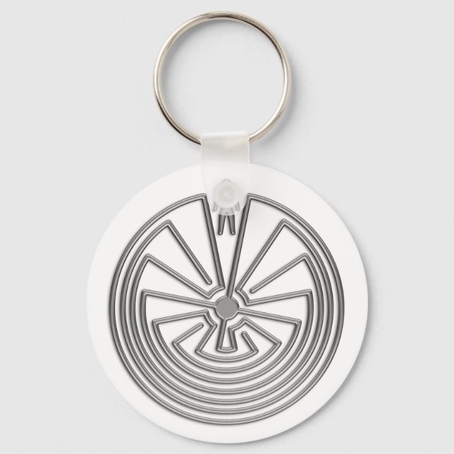 The Man in the Maze - silver Keychain (Front)