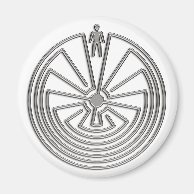 The Man in the Maze - silver Magnet (Front)