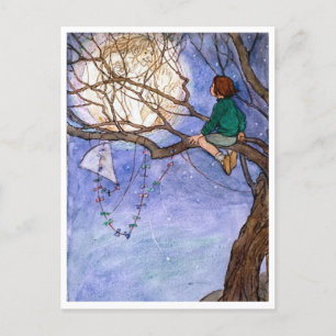 The Man in the Moon Vintage Postcard