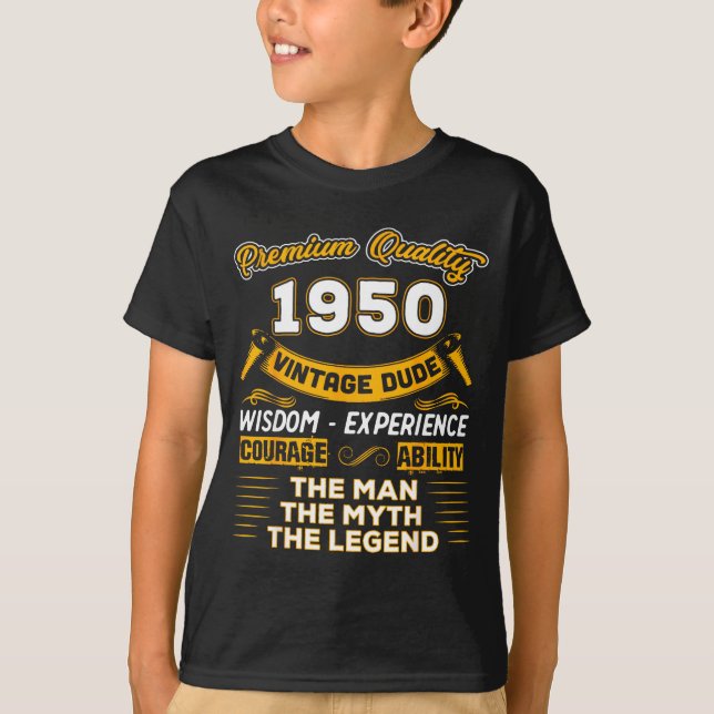 The Man Myth Legend 1950 75th Birthday Gift 75 Yea T-Shirt (Front)