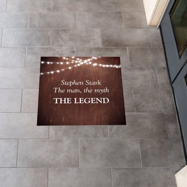 the Man Myth Legend Birthday Wood String Lights  Floor Decals (Restaurant)