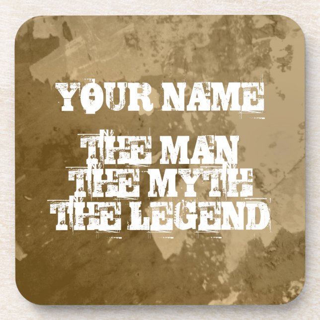 The man myth legend cork coaster set | Personalize (Front)
