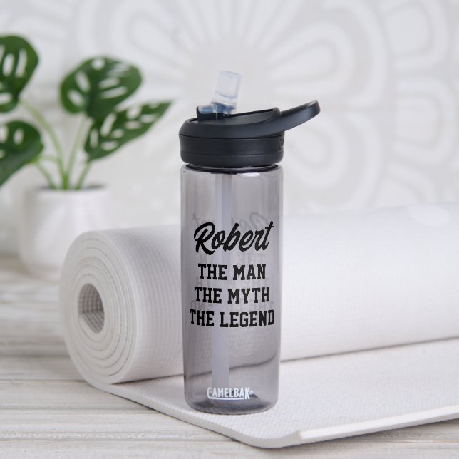 The man myth legend custom plastic water bottle (Yoga (Rotated))