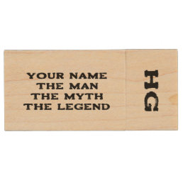 The man myth legend custom wood USB flash drive