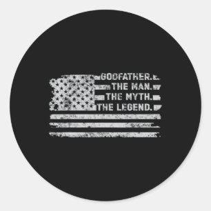 The Man Myth Legend Fathers Day American Flag Classic Round Sticker