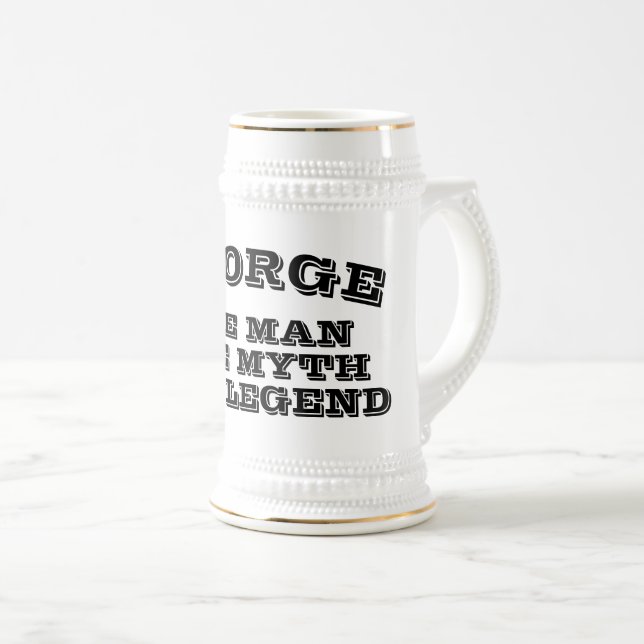 The man myth legend funny beer stein for men (Front Right)