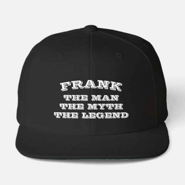 The man myth legend funny custom black visor hat (Front)