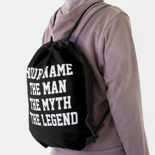 The man myth legend funny custom name drawstring bag