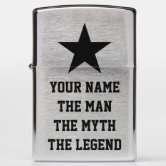 The man myth legend personalized Zippo lighter