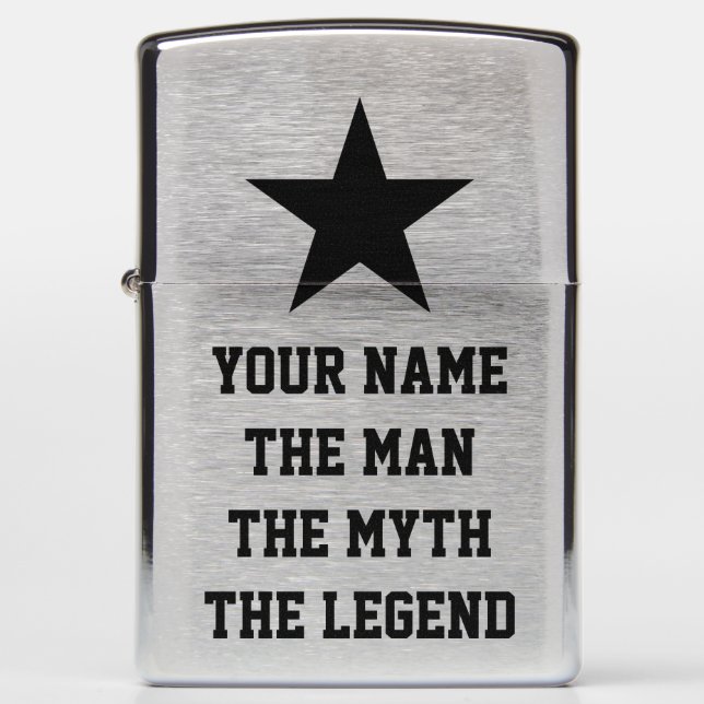 The man myth legend funny custom Zippo lighter (Front)