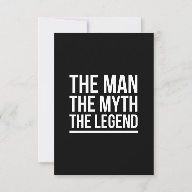 The man myth legend funny sayings white thank you card (Front)