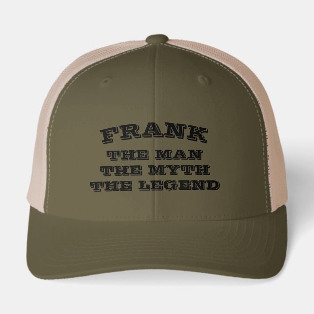 The man myth legend hat. Funny caps for men (Front)
