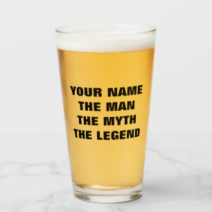 The man myth legend personalized beer glass gift