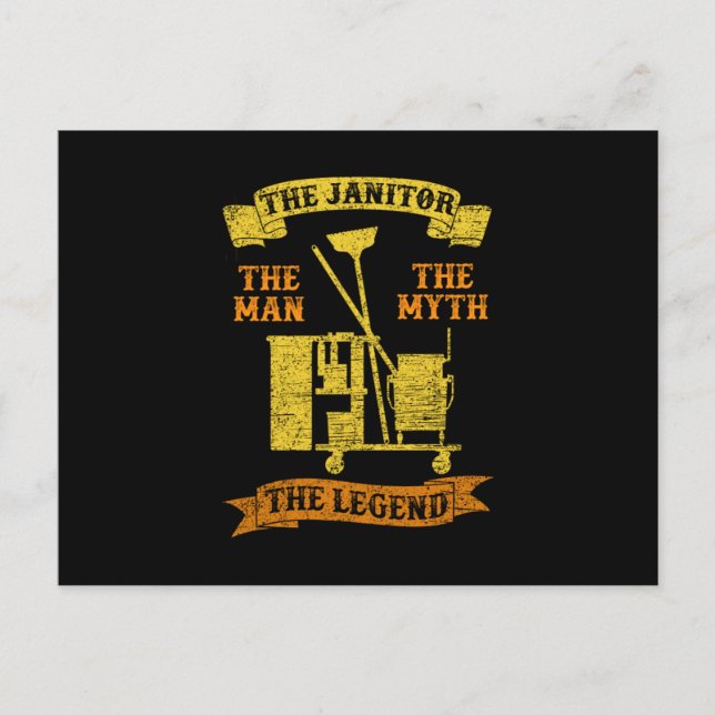 The Man The Legend The Janitor Cleaners Gift Postcard (Front)