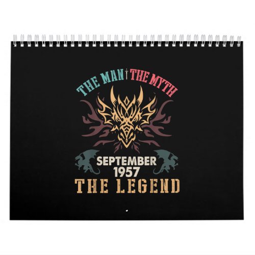 The Man The Myth September 1957 Legend Birthday Calendar