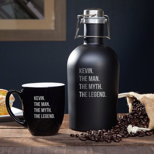 The Man The Myth Set with Coffee Carafe and Mug